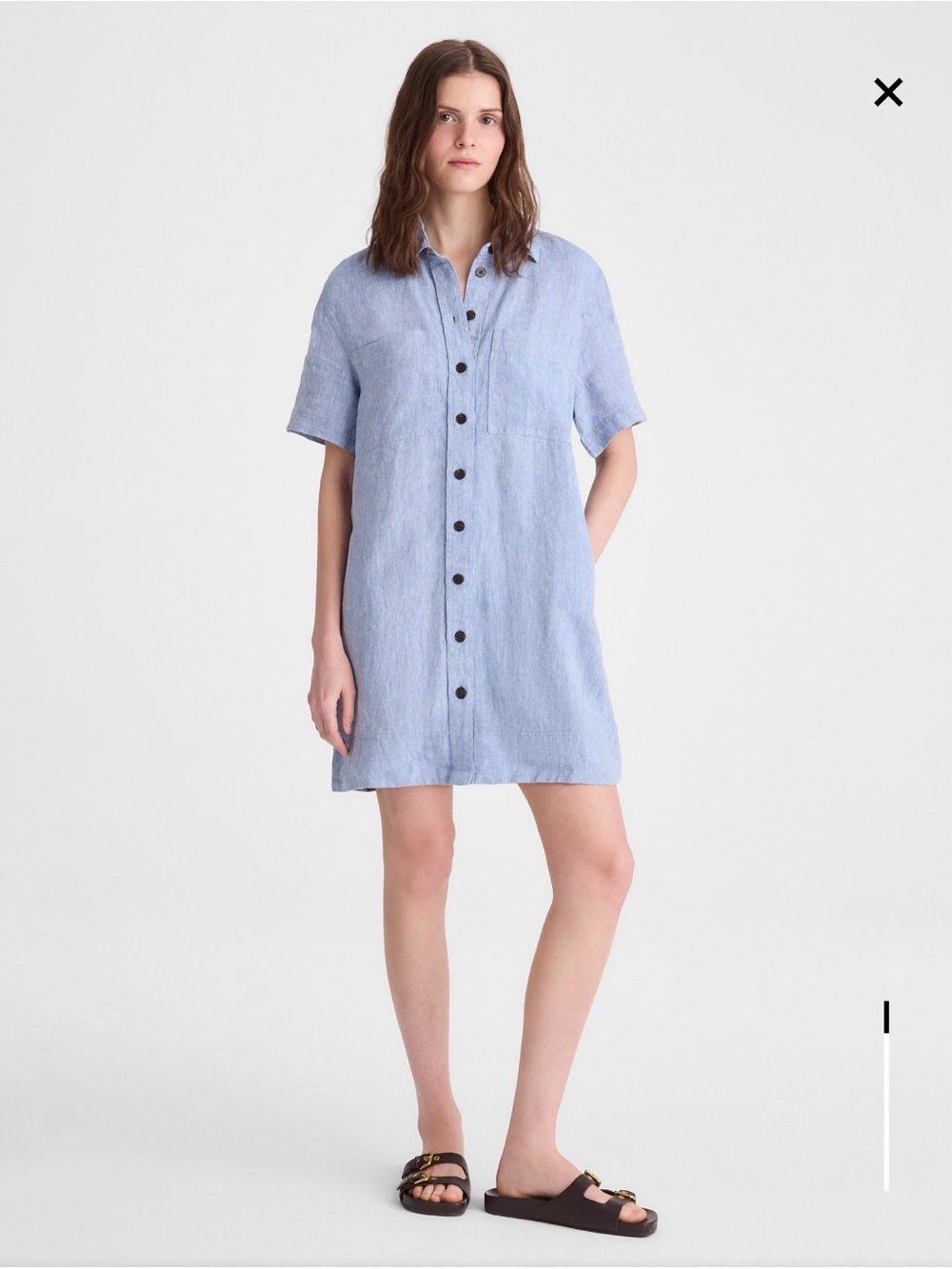 Madewell Relaxed Mini Shirtdress in 100% Linen